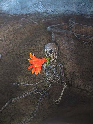 Skeleton with Flower, 2009